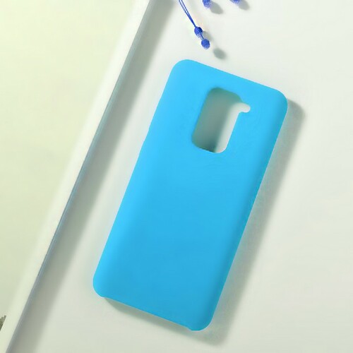 Накладка Xiaomi Redmi Note 9 голубой Silicone Case без лого