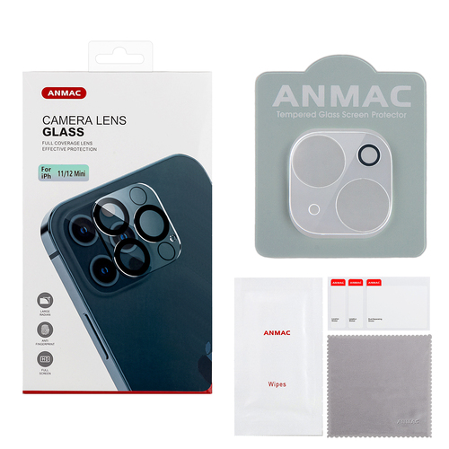 Защитное стекло для камеры Apple iPhone 11/12 Mini плоское прозрачное Anmac