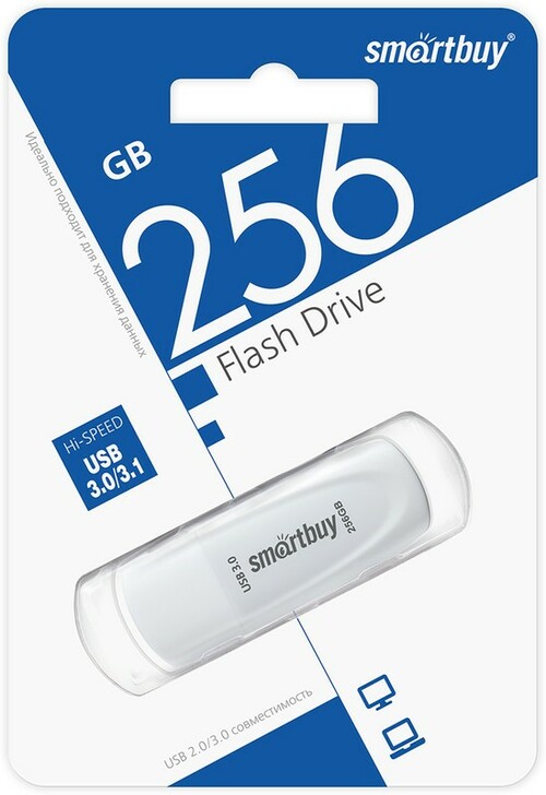Флешка USB SmartBuy 256GB Scout USB 3.0 белый