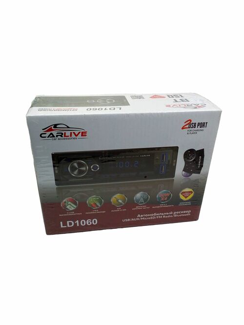 Автомагнитола CarLive LD1060 1 din 2*USB, microSD, AUX Bluetooth, мультируль