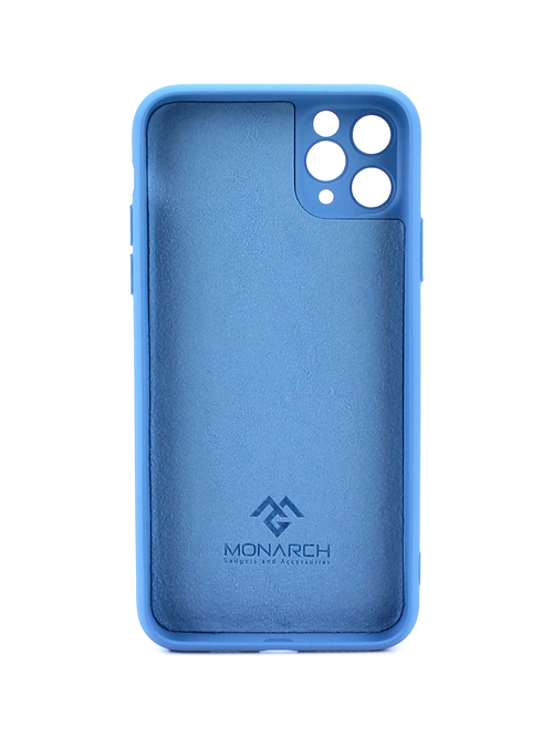 Накладка Apple iPhone 11 Pro Max голубой силикон Monarch Под оригинал без логотипа - 2