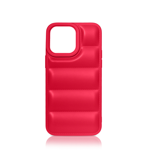 Накладка Apple iPhone 14 Pro Max красный объемный с защитой камеры силикон DF Однотонный