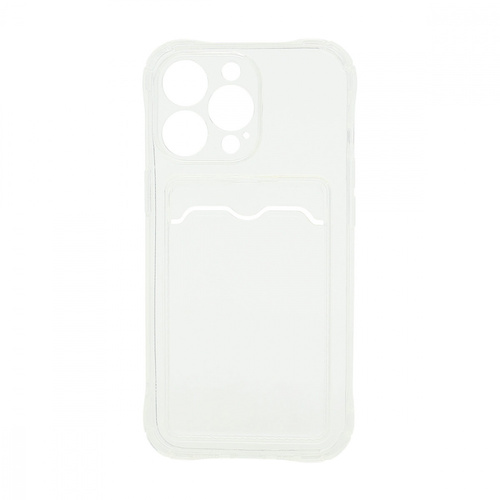 Накладка Apple iPhone 14 Pro прозрачный с визитницей силикон С кардхолдером