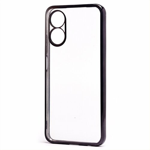 Накладка Oppo A17 прозрачный бампер черный силикон Activ С окантовкой - 2