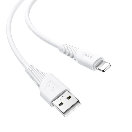 Кабель USB - 8 pin Lightning HOCO X58 пищевой силикон белый круглый 2.4A 1 м.