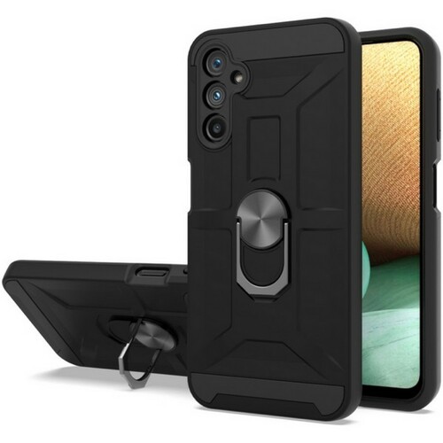Накладка Samsung A34 черный силикон+пластик Armor Case Противоударный кольцо-подставка + магнитный держатель