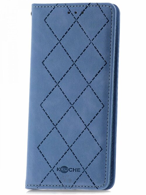 Чехол-книжка Xiaomi Redmi 10A/9C/Poco C31 синий горизонтальный Kruche Геометрия Ромбы