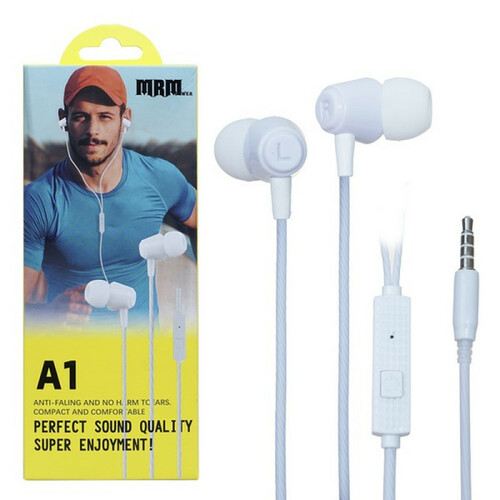 Наушники MRM-Power A1 вакуумные, проводные, Jack 3.5, белый