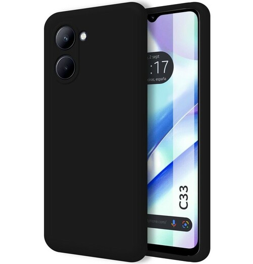 Накладка Realme C33 черный матовый 1мм силикон Однотонный