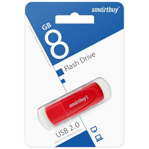 Флешка USB SmartBuy 8GB Scout USB 2.0, красный
