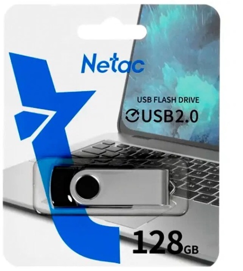 Флешка USB Netac 128GB U505 USB 2.0, серебро - 3