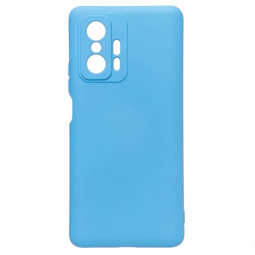 Накладка Xiaomi Mi11T/Mi11T Pro голубой Silicone Case Full без лого