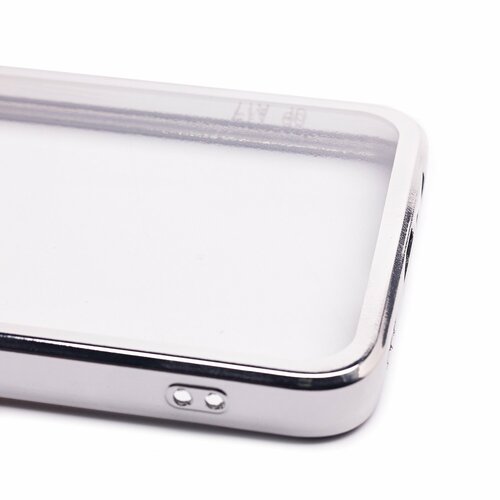 Накладка Oppo A17K прозрачный бампер серебро силикон Activ С окантовкой - 4