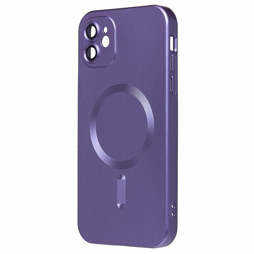 Накладка Apple iPhone 11 пурпурный матовый со стеклами на камере силикон SafeMag - 2