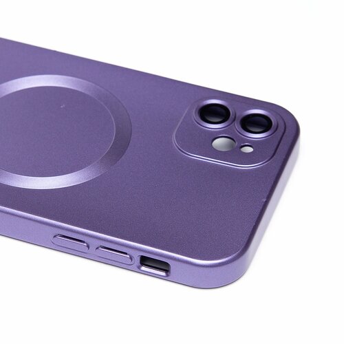 Накладка Apple iPhone 11 пурпурный матовый со стеклами на камере силикон SafeMag - 5