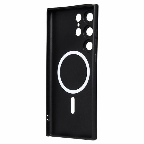 Накладка Samsung S23 Ultra черный матовый со стеклами на камере силикон SafeMag - 4