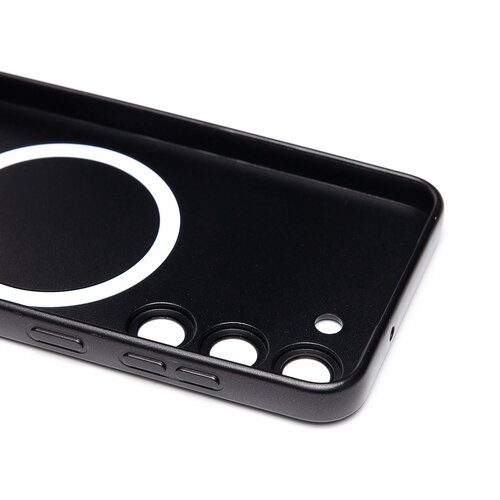 Накладка Samsung S23 черный матовый со стеклами на камере силикон SafeMag - 8