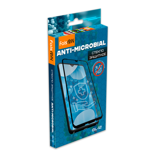Защитное стекло Apple iPhone 11/XR черный Anti-Microbial FaisON GL-12 0.33 мм