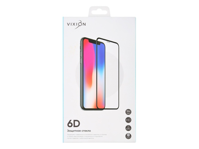 Защитное стекло Tecno Spark 9 черный FullGlue Vixion