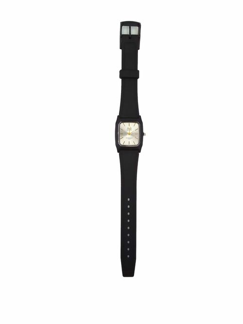 Наручные часы мужские кварцевые Q Q серебристый циферблат черный силиконовый ремешок 10 bar