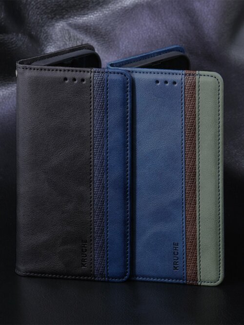 Чехол-книжка Samsung A32 4G черный горизонтальный Kruche Purse Combi - 8
