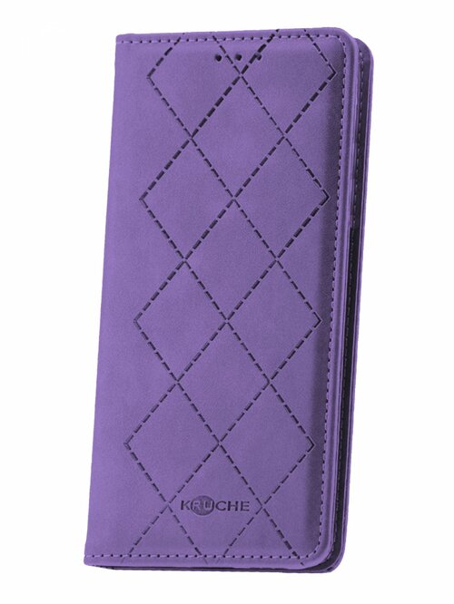 Чехол-книжка Huawei Honor 50/Nova 9 лиловый горизонтальный Kruche Геометрия Ромбы
