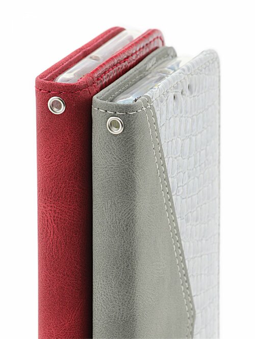 Чехол-книжка Xiaomi Redmi 9A красный горизонтальный под кожу крокодила Kruche Purse Croc - 8