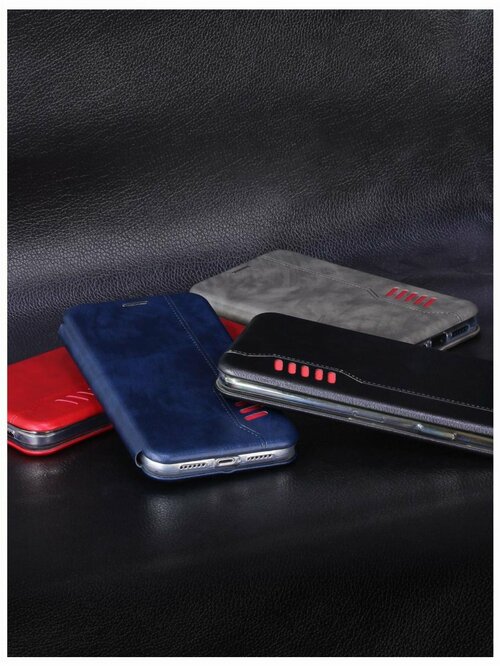 Чехол-книжка Samsung A01/M01 черный горизонтальный Kruche Open Book 1 - 9