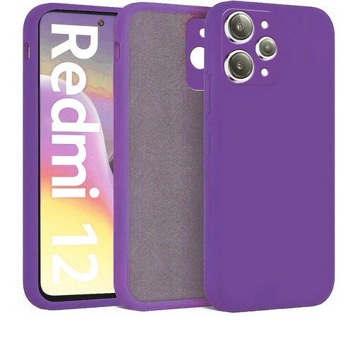 Накладка Xiaomi Redmi 12 сиреневый Silicone Case Full без лого