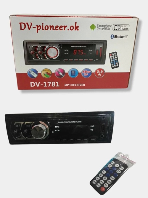 Автомагнитола PIONEER OK LED-1781 1 din USB, microSD, AUX Bluetooth, пду