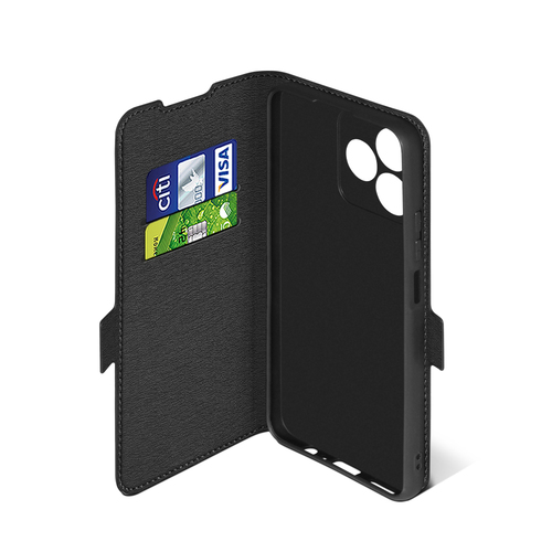 Чехол-книжка Realme C51/C53/Narzo N53/Note 50 черный горизонтальный DF - 4