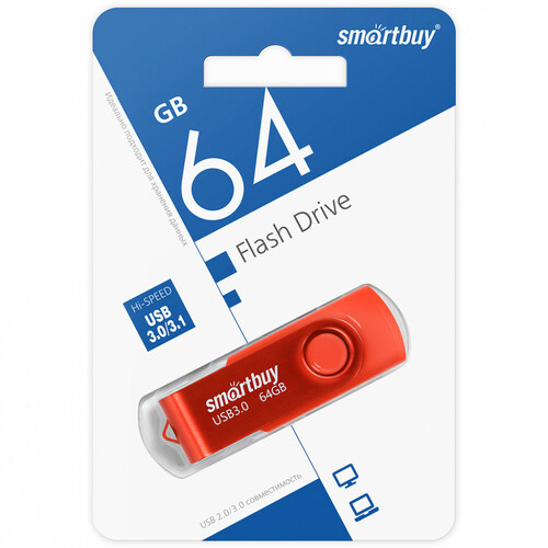 Флешка USB SmartBuy 64GB Twist USB 3.0 красный