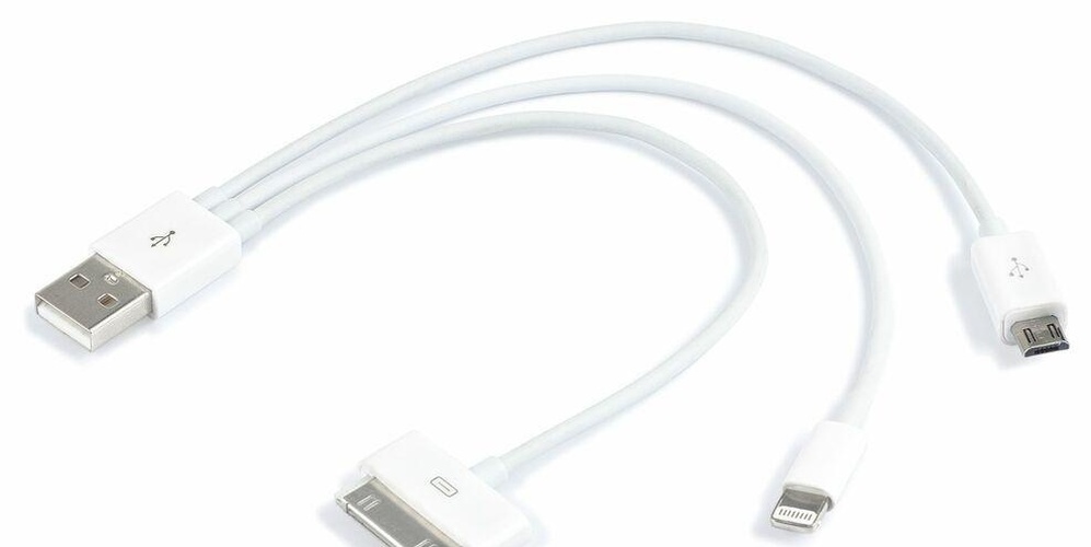 Кабель USB - 8 pin Lightning + 30 Pin + Micro usb No brand красный круглый 3в1