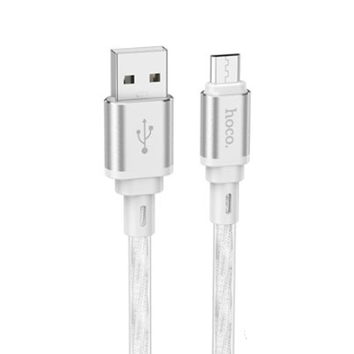 Кабель USB - micro USB HOCO X98 пищевой силикон серебро круглый 2.4A 1 м.