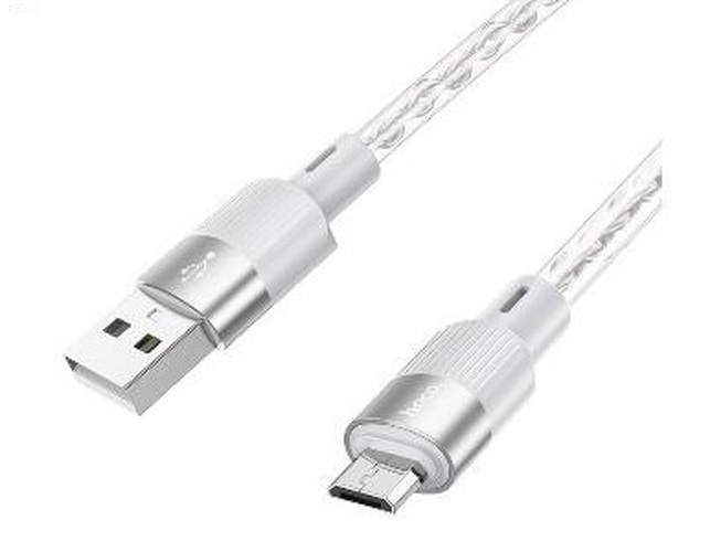 Кабель USB - micro USB HOCO X99 пищевой силикон серый круглый 2.4A 1 м.