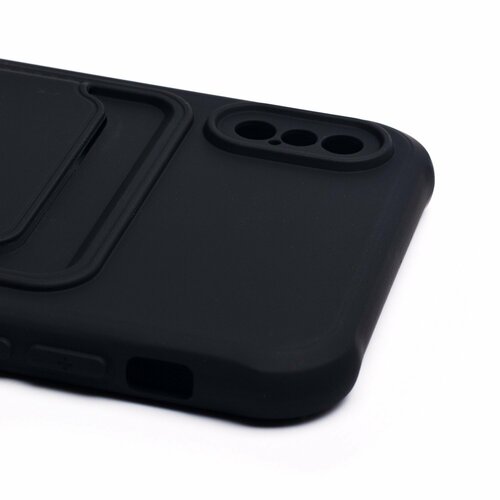 Накладка Apple iPhone X/Xs черный с выталкивателем карты силикон С кардхолдером - 4