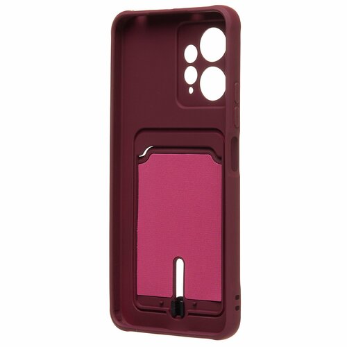 Накладка Xiaomi Redmi Note 12 4G бордовый с выталкивателем карты силикон С кардхолдером - 3