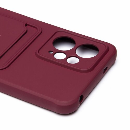 Накладка Xiaomi Redmi Note 12 4G бордовый с выталкивателем карты силикон С кардхолдером - 4