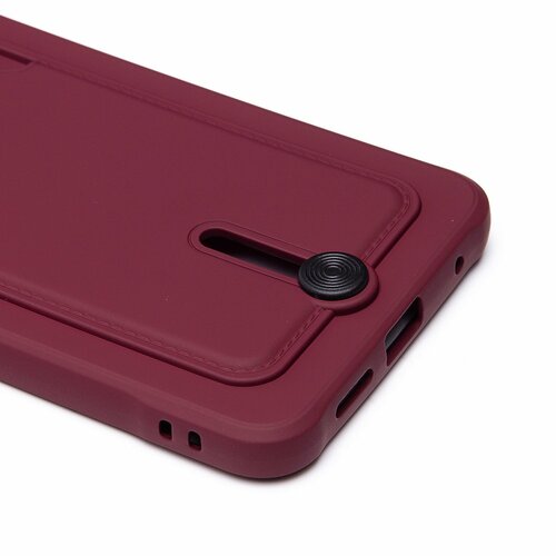 Накладка Xiaomi Redmi Note 12 4G бордовый с выталкивателем карты силикон С кардхолдером - 5