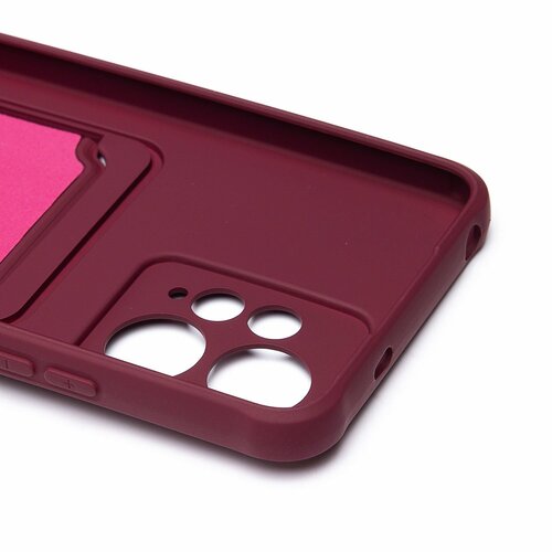 Накладка Xiaomi Redmi Note 12 4G бордовый с выталкивателем карты силикон С кардхолдером - 7