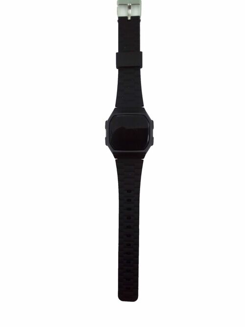 Наручные часы электронные LED Watch Ultra золотая окантовка черный силиконовый ремешок