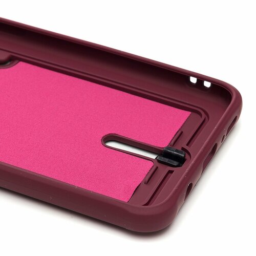 Накладка Samsung A30s/A50/A50s бордовый с выталкивателем карты силикон С кардхолдером - 6