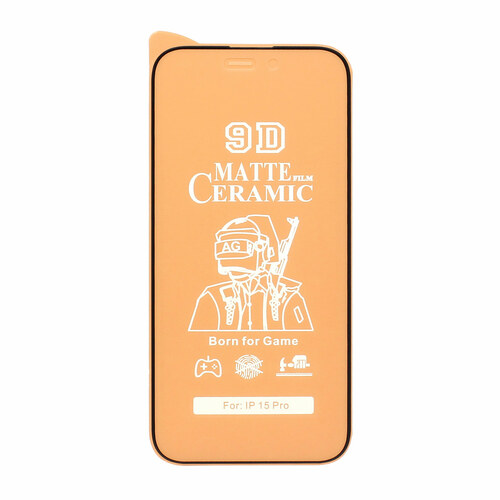 Защитное стекло Apple iPhone 15 Pro черный Ceramic матовое