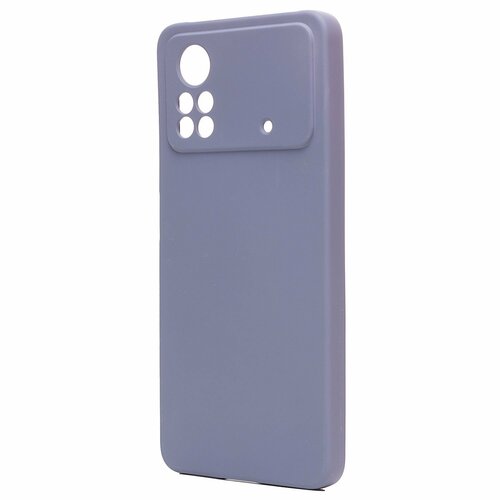 Накладка Xiaomi Poco X4 Pro 5G серый с защитой камеры Silicone Case Full без лого - 2