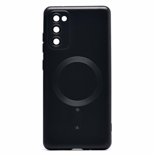 Накладка Samsung S20 FE черный матовый со стеклами на камере силикон SafeMag