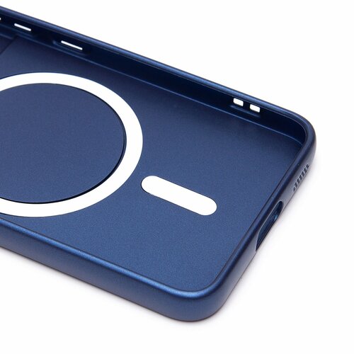 Накладка Samsung S22 темно-синий матовый со стеклами на камере силикон SafeMag - 6