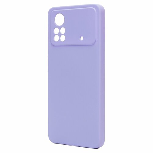 Накладка Xiaomi Poco X4 Pro 5G сиреневый с защитой камеры Silicone Case Full без лого - 2