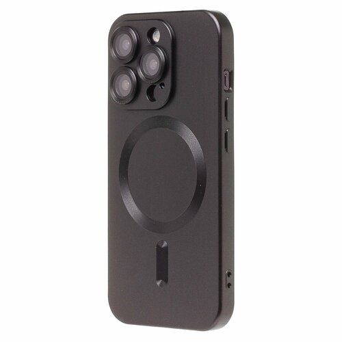 Накладка Apple iPhone 15 Pro черный матовый со стеклами на камере силикон SafeMag - 2