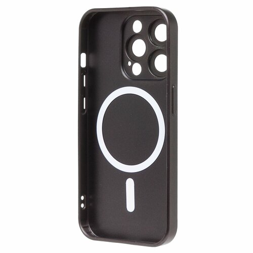 Накладка Apple iPhone 15 Pro черный матовый со стеклами на камере силикон SafeMag - 3