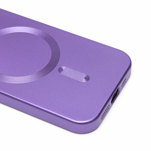 Накладка Apple iPhone 15 Pro пурпурный матовый со стеклами на камере силикон SafeMag - 5